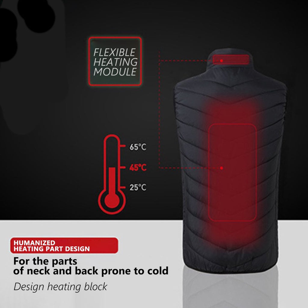 Verstelbaar verwarmd vest voor mannen, biedt superieure warmte en comfort op koude dagen.