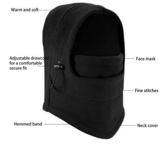 Duurzame outdoor bivakmuts/muts voor heren en dames, geschikt voor skiën, fietsen en bergbeklimmen.
