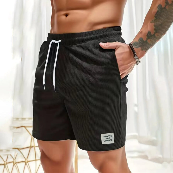 Hoymans heren corduroy short met verstelbaar trekkoord, perfect voor een casual zomerlook.