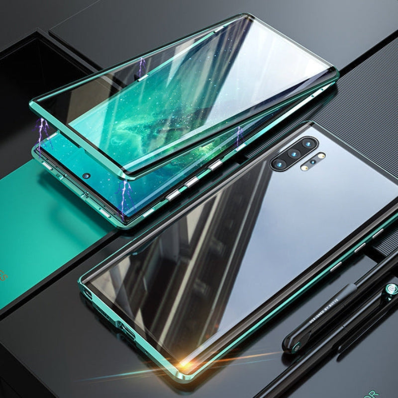 Fortiq magnetische glazen hoes voor Samsung Galaxy, een duurzaam en stijlvol telefoonhoesje.