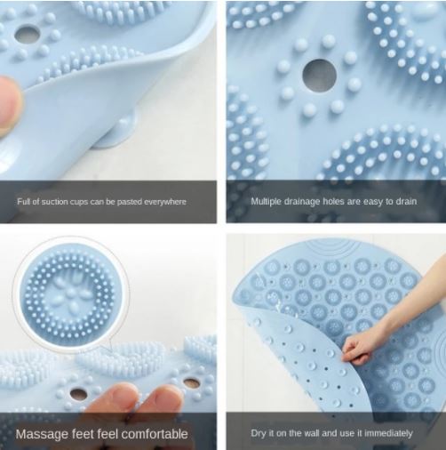 Duurzame PVC anti-slip badmat, hygiënisch en zacht voor de voeten, verbetert de veiligheid in bad.