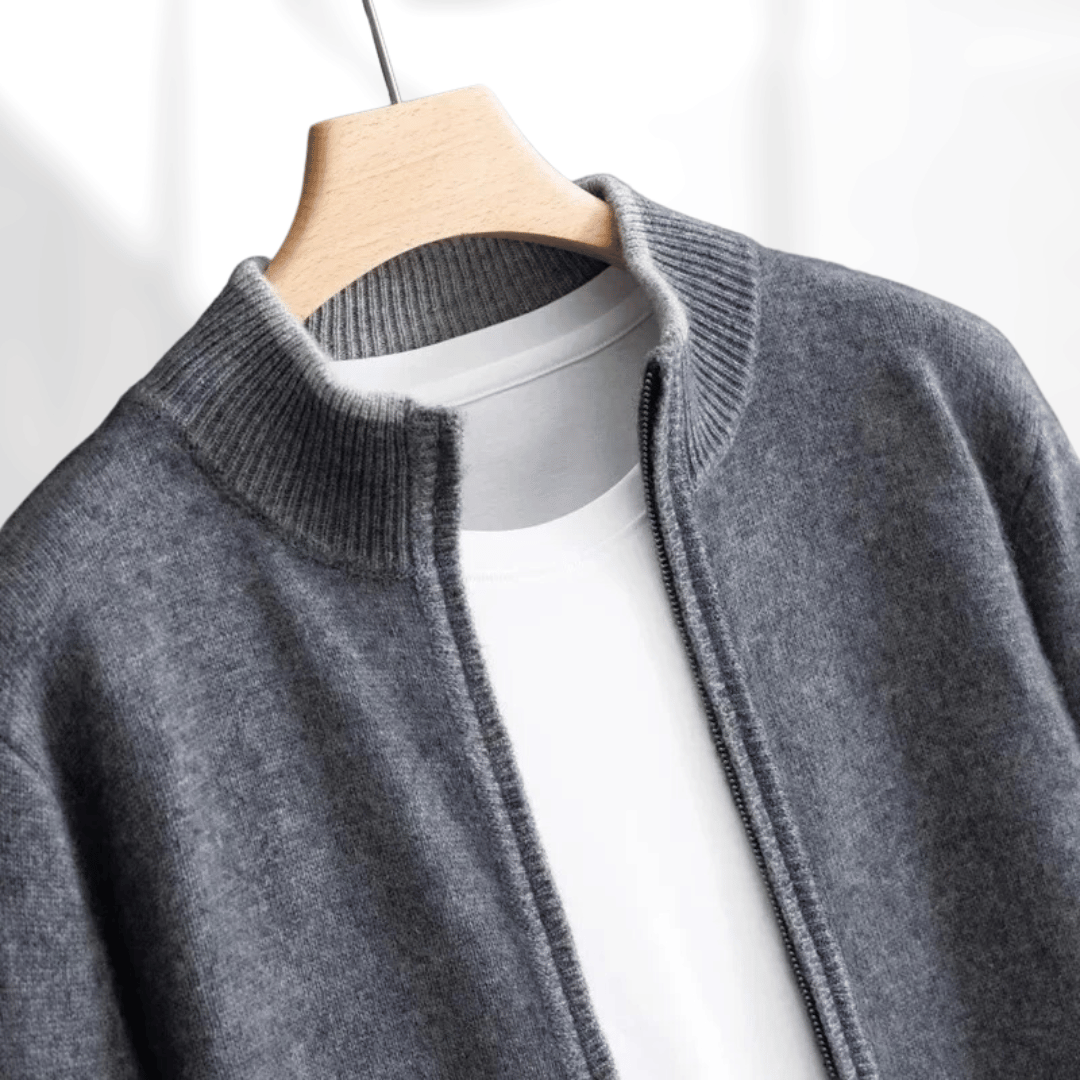 Comfortabel herenjack met ritssluiting, veelzijdig voor dagelijkse herenmode en casual elegantie.
