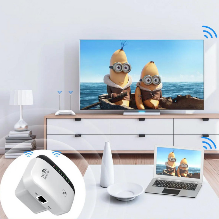Universele wifi-versterker voor het vergroten van je draadloos bereik en stabiele wifi dekking.