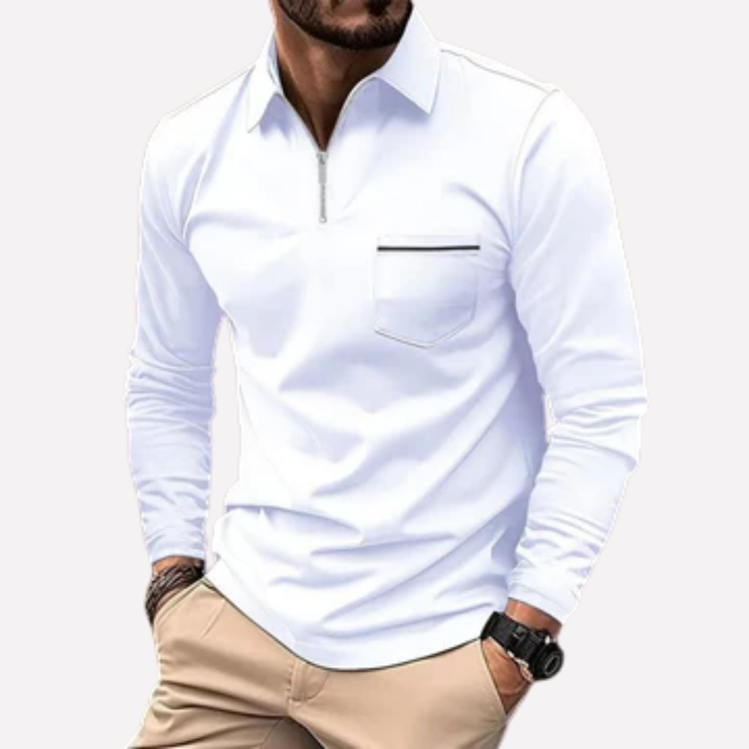 Stijlvol heren poloshirt met lange mouwen, perfect voor zowel casual als smart casual gelegenheden.