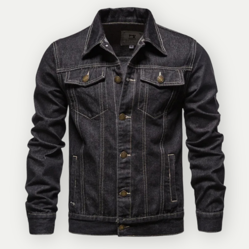 Stijlvol heren denim truckerjack in klassiek blauw, perfect voor casual lente- en herfstlooks. Comfortabel spijkerjack.