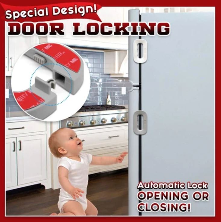 Veilig babybeveiliging kastslot, ideaal voor keukenkastjes of badkamerladen.