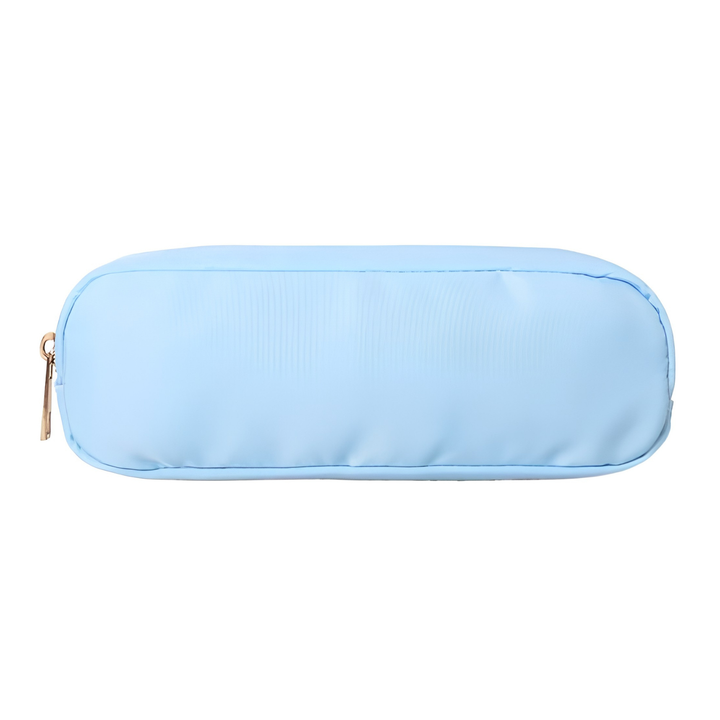Compact nylon pennenetui op een bureau. Houd je pennen, potloden en kantoorartikelen netjes georganiseerd.