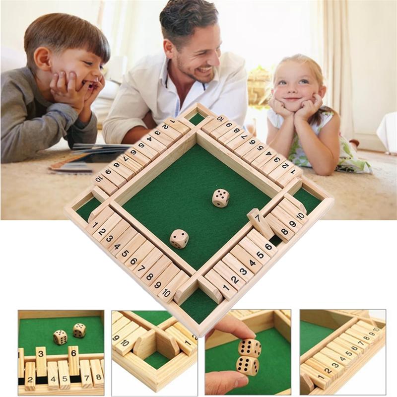 Draagbaar houten kinderspeelgoed: educatief dobbelspel. Perfect voor rekenen, getallenspel & concentratie.