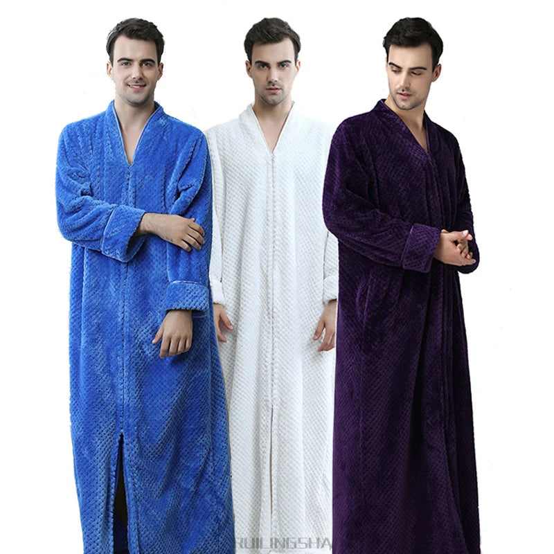 Unisex luxe fleece badjas, extra lang voor ultiem comfort en warmte. Ideaal als ochtendjas.