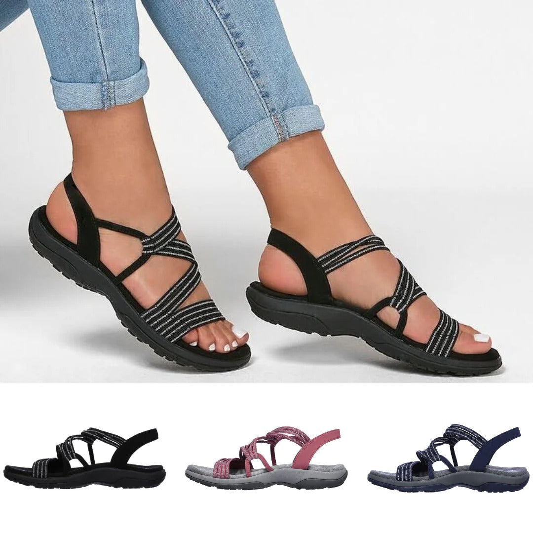 Dames orthopedische sandalen in blauw, bieden comfort en voetondersteuning voor een modieuze zomerlook.
