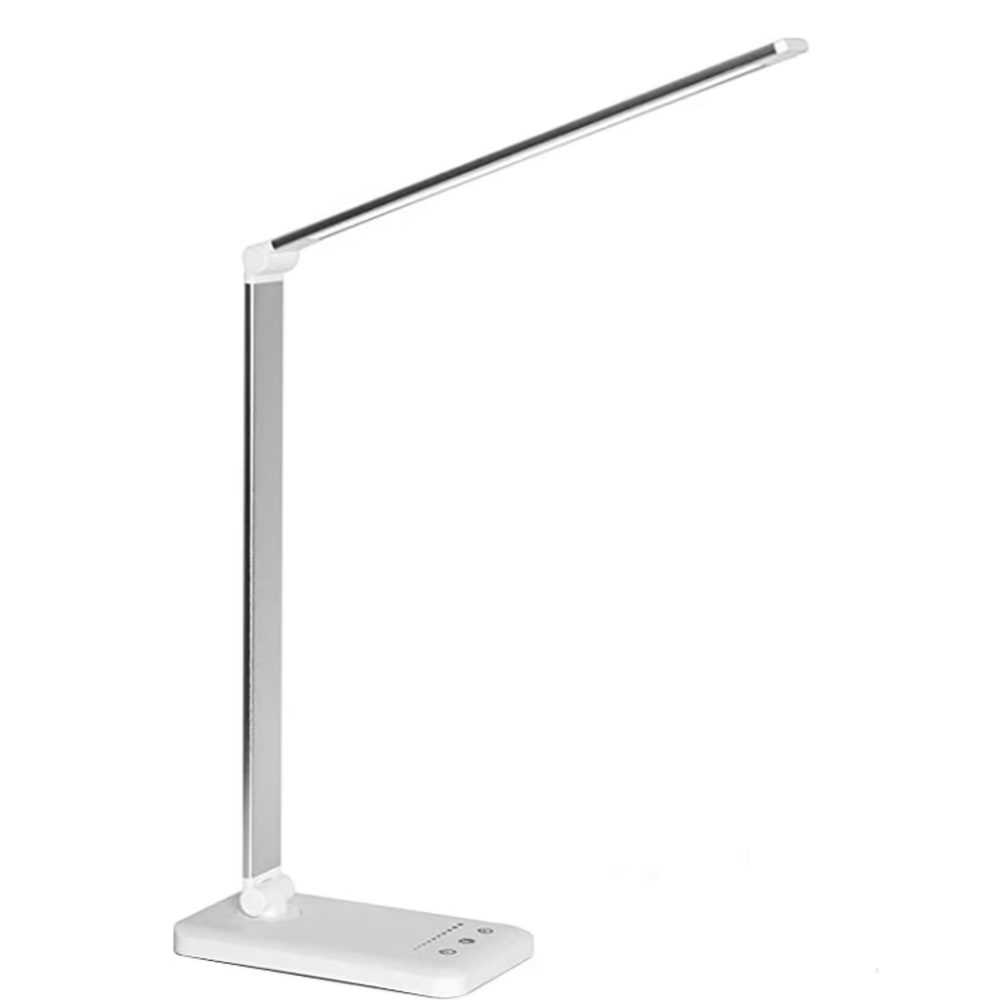 Instelbare BrightEase LED bureaulamp met flexibele zwanenhals, modern design voor optimale tafelverlichting.