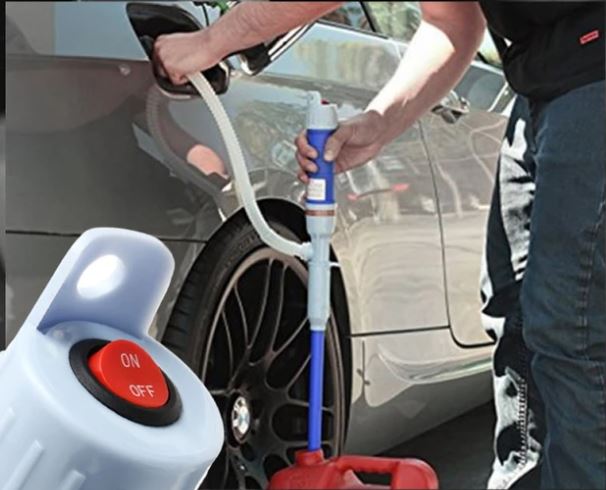 Handig gereedschap: draagbare pomp voor huishouden en garage, perfect voor overhevelen van diverse vloeistoffen.