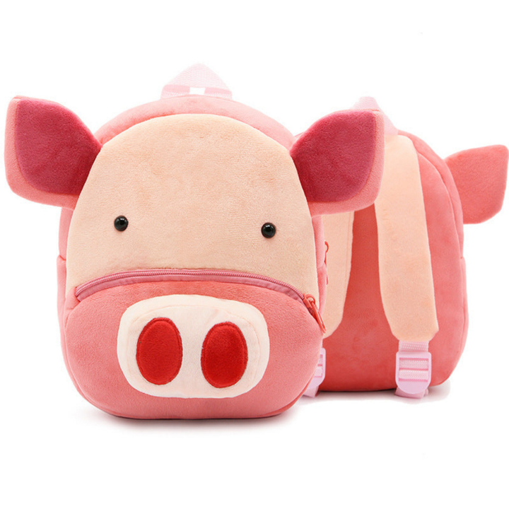 Vrolijke kinderrugzak met zacht pluche dier, perfect als cadeautje.