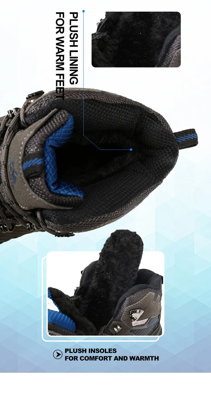 Zwarte heren waterdichte hoogmodel schoenen, comfortabel en duurzaam voor alle outdoor avonturen.