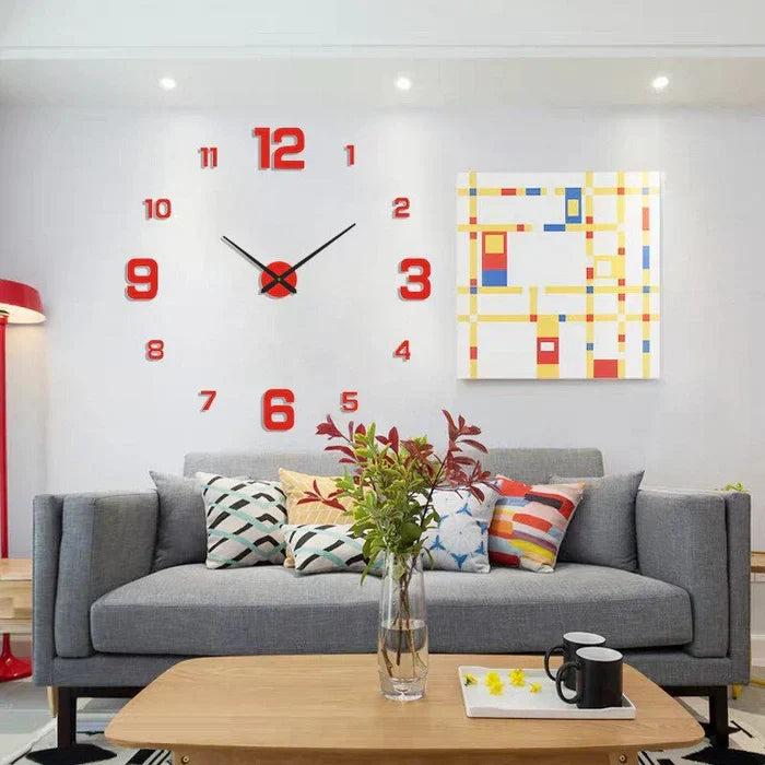 Creatieve ArtTime wandklok, grote design klok met moderne esthetiek voor dynamische interieurs.