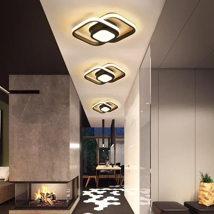 Moderne design ringlamp, LED plafondlamp met warm wit licht. Creëert sfeervolle verlichting.