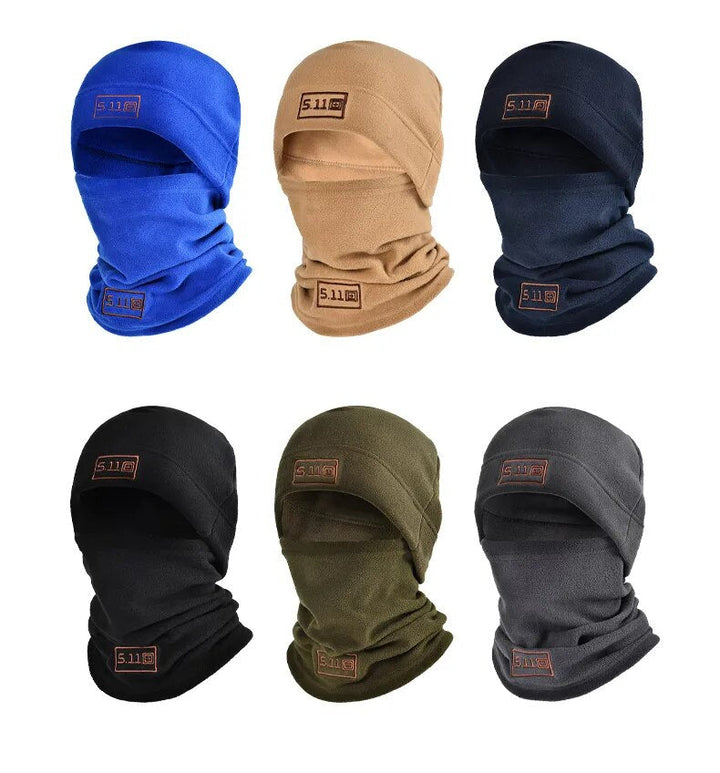 Flexibel gezichtsmasker en nekwarmer, beschermt tegen wind en kou.