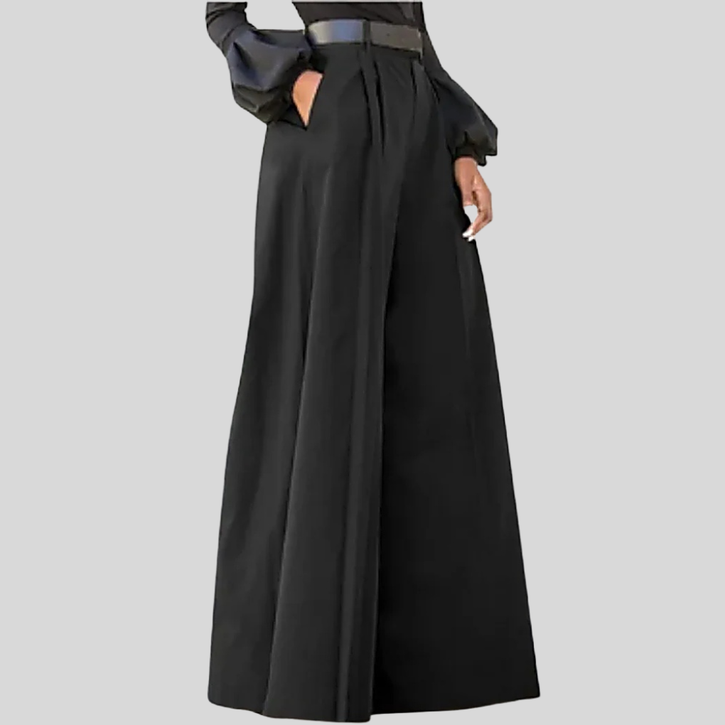 Comfortabele dames wijde broek met hoge taille, ideaal voor een relaxte én chique look. Hoogwaardige stof.