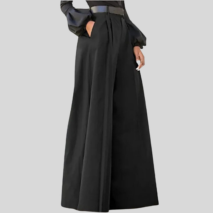 Comfortabele dames wijde broek met hoge taille, ideaal voor een relaxte én chique look. Hoogwaardige stof.