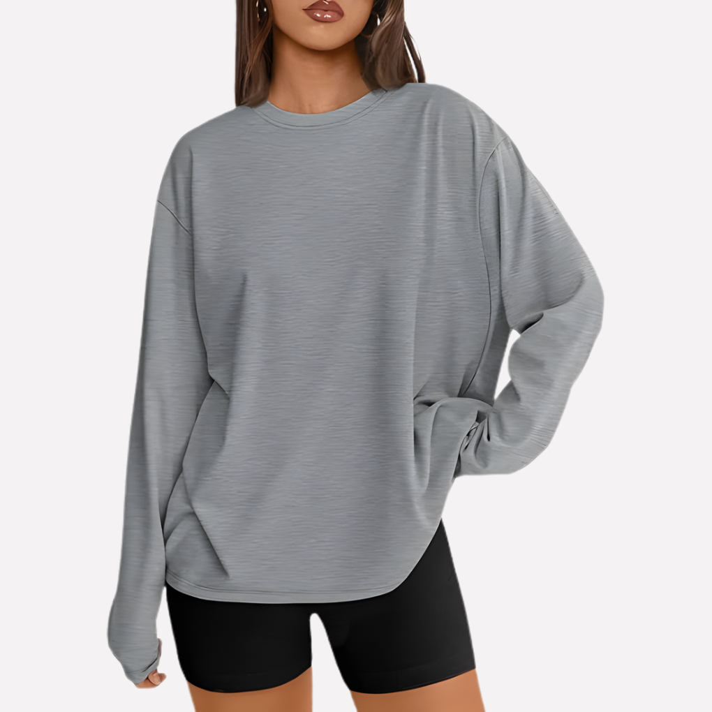 Zacht en comfortabel oversized lang mouw shirt voor dames, de ideale basis top.