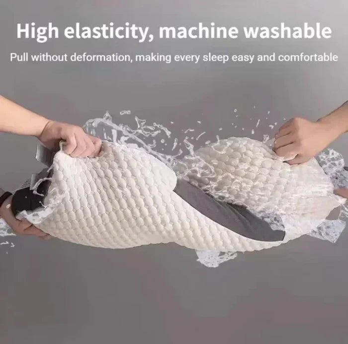 Hoofdkussen ErgoRelax: massagefunctie, nekondersteuning en ergonomisch design voor beter slaapcomfort.