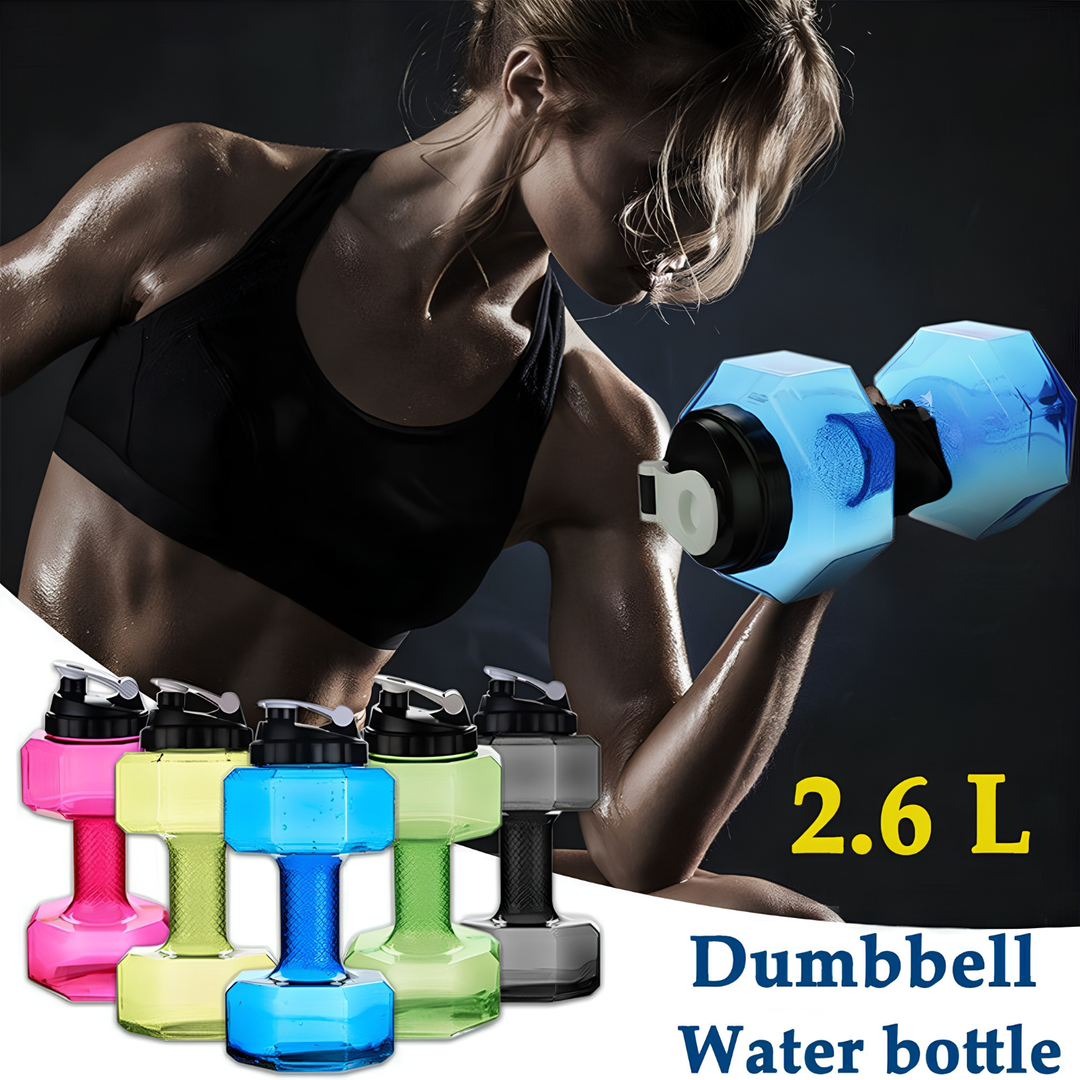 Duurzame HydraBell sportfles in de sportschool, essentieel voor hydratatie tijdens intensieve training.
