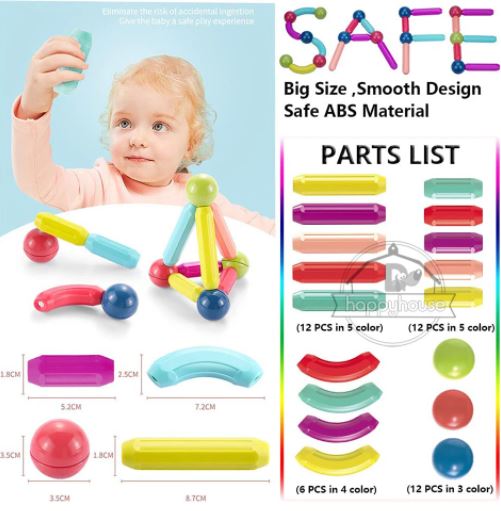 Familieplezier met kleurrijke magnetische bouwset. Ideaal cadeau voor kinderen om constructies te creëren.