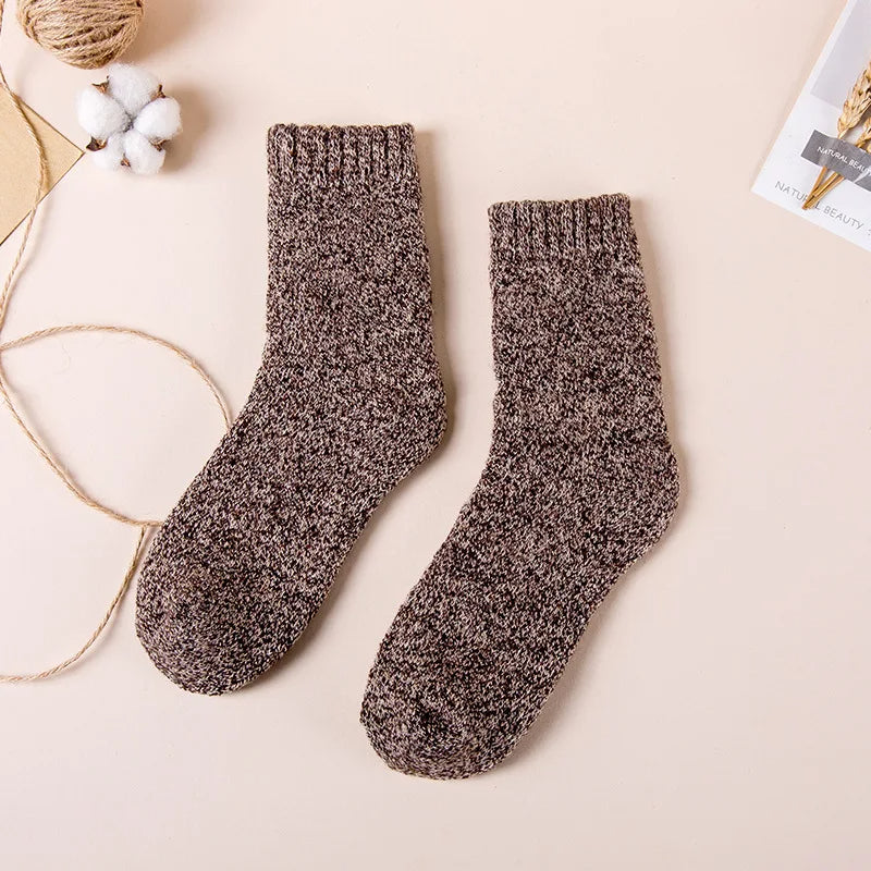 Stijlvolle retro wintersokken (3 paar) voor dames en heren, warm en comfortabel in de winter.