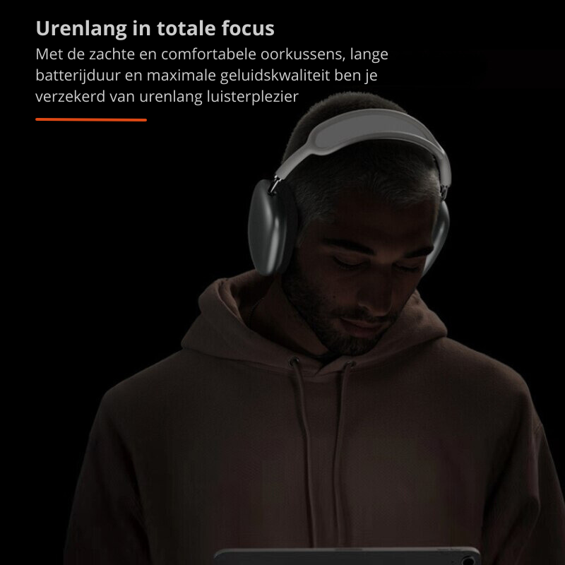 Draadloze bluetooth koptelefoon met indrukwekkende 40 uur batterijduur voor non-stop muziek en audio.