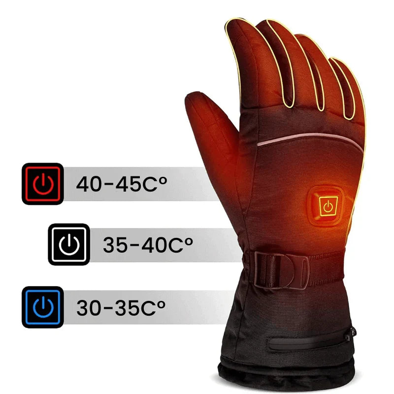 Comfortabele elektrische verwarmde handschoenen houden handen warm tijdens outdoor winteractiviteiten en fietsen.