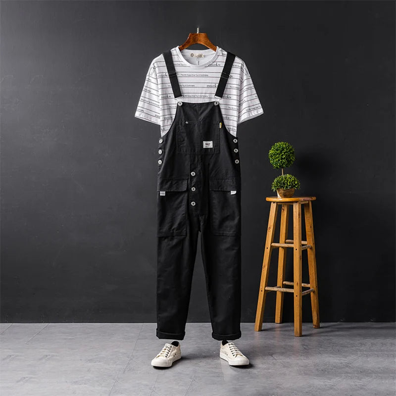 Close-up van de duurzame katoen-polyester stof en details van de Hoymans heren cargo overall.