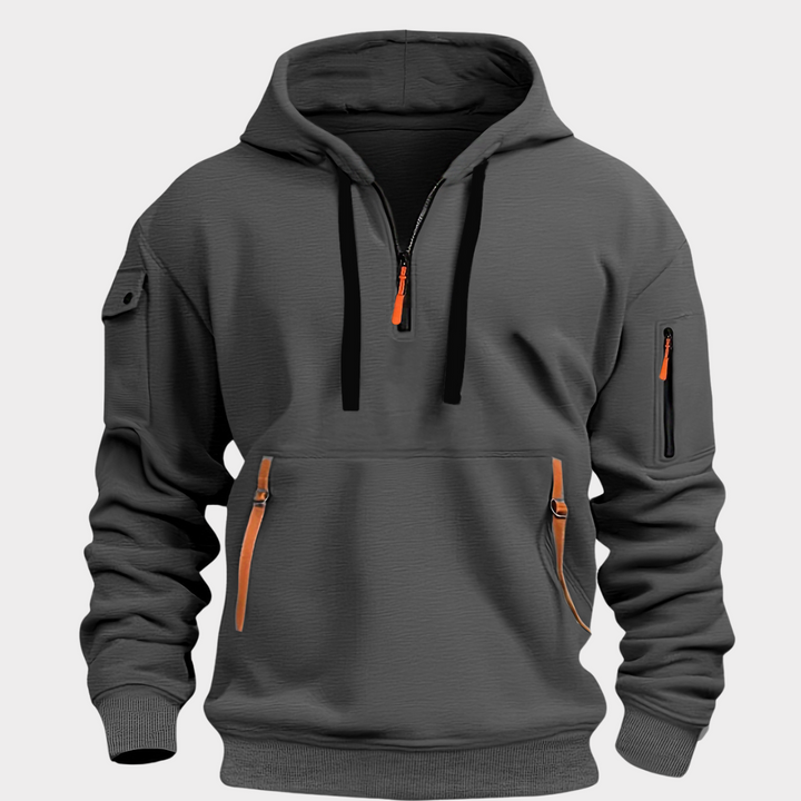 Zwarte mannen hoodie Ben, comfortabele trui voor elke dag. Geschikt voor mannenmode casual kleding.
