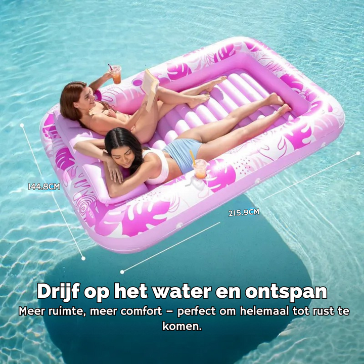 Groot opblaasbaar lounge zwembad voor comfortabele ontspanning, verkoeling en waterplezier in uw tuin.