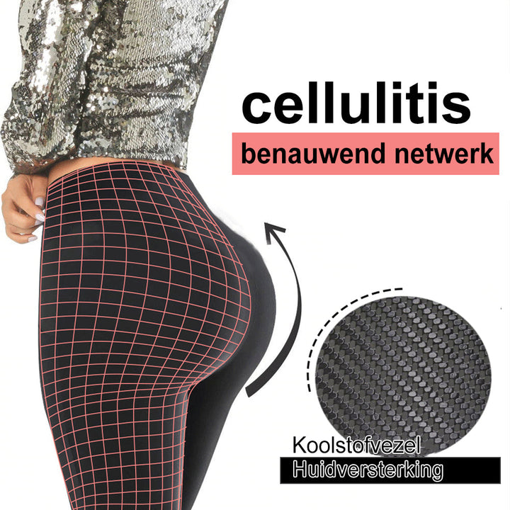 Modieuze anti-cellulitis dameslegging, figuurcorrigerend. Compressiestof voor een slank silhouet en comfort.