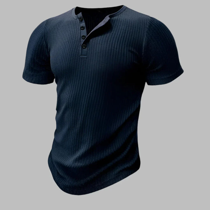 Stijlvol heren T-shirt, muscle-fit Henley, perfecte slim fit voor een krachtige en comfortabele zomerse look.