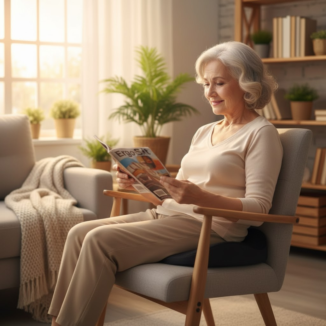 Pijnverlichtend ergonomisch zitkussen voor langdurig comfort, overal inzetbaar.