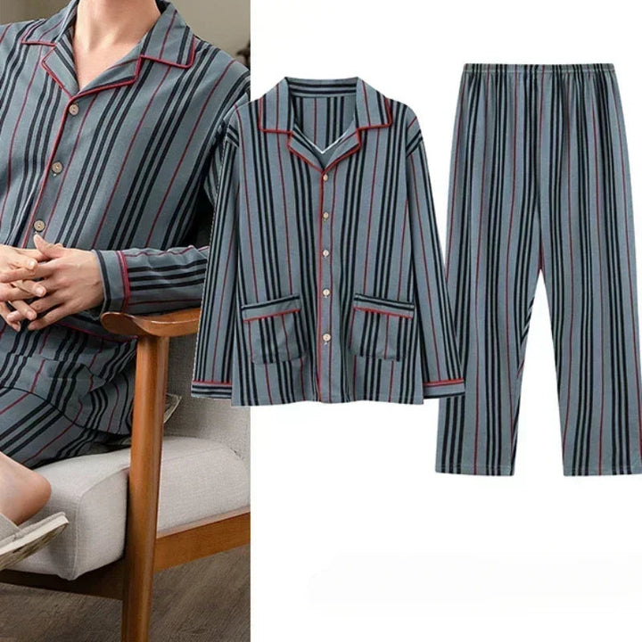 Oversized geruite heren pyjama set, zachte slaapkleding voor ultiem comfort thuis, perfect als loungewear.