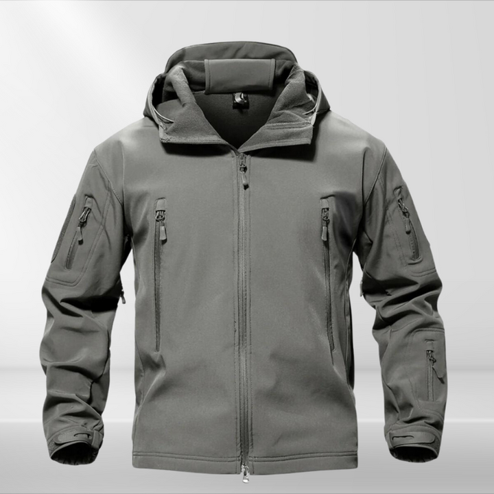 Functionele tactische heren softshell jas 'Daan' met ritszakken, warm en ademend voor outdoor & sport.