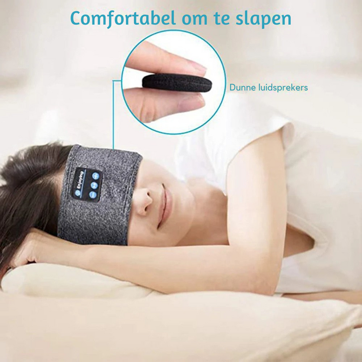 Ergonomisch ontwerp van het unisex Bluetooth slaapmasker en hoofdband, voor een perfecte pasvorm en comfort.