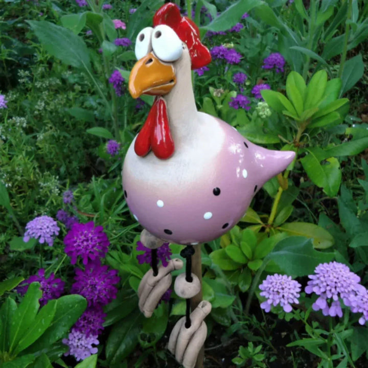 Origineel cadeau: speelse tuinkippen decoratie, een vrolijke toevoeging aan elke tuin of balkon.