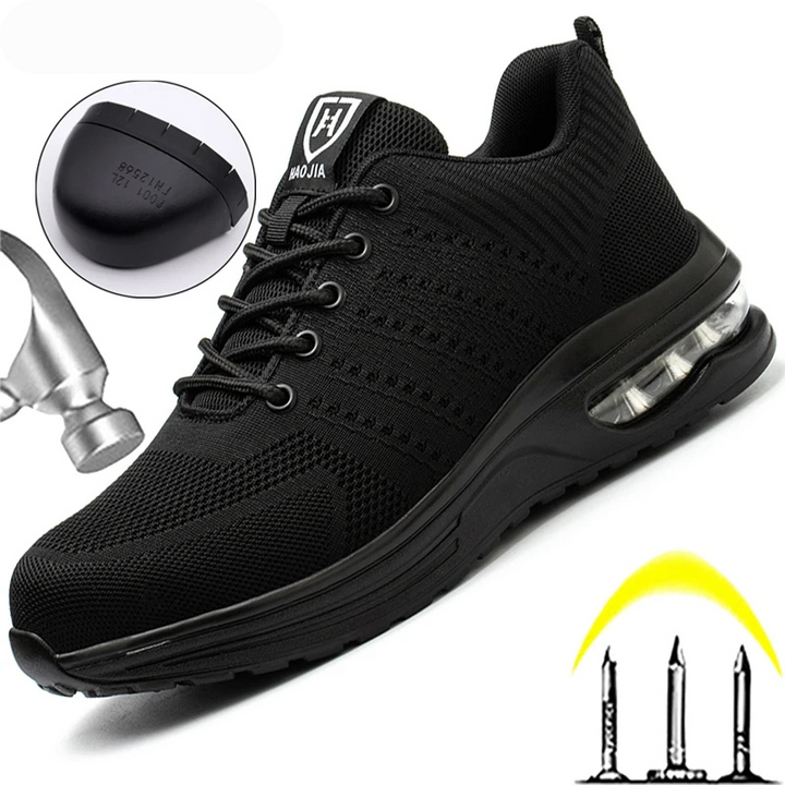Moderne veiligheidsschoenen, heren en dames, met stalen neus, antislip en ademend design voor maximale prestaties.