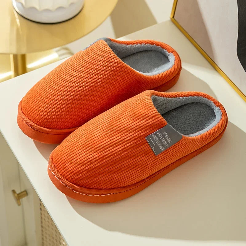Unisex SunStride comfort pantoffels, warme pluche huisschoenen met anti-slip zool, winterproof.