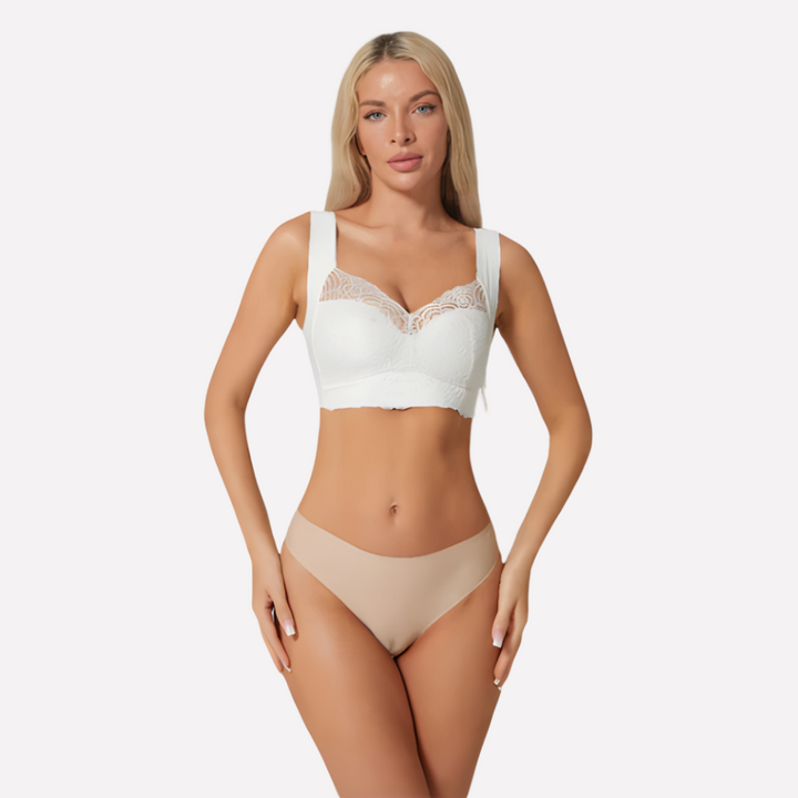 Comfortabele dames beugelloze push-up bh van kant, biedt uitstekende steun en lift voor grote maten. Ademend design.