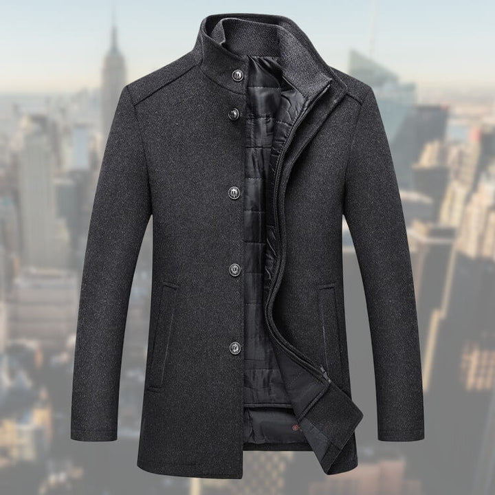 Stijlvolle heren overjas met los gilet voor veelzijdige looks; ideaal voor zowel zakelijk als casual.