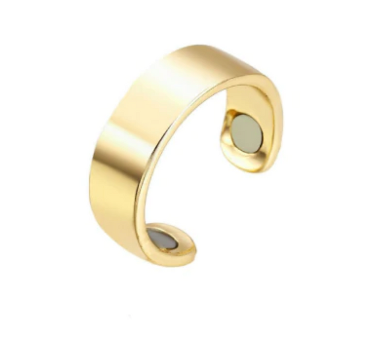 Gouden therapeutische ring voor ontgifting en algemene gezondheid. Unisex sieraad.