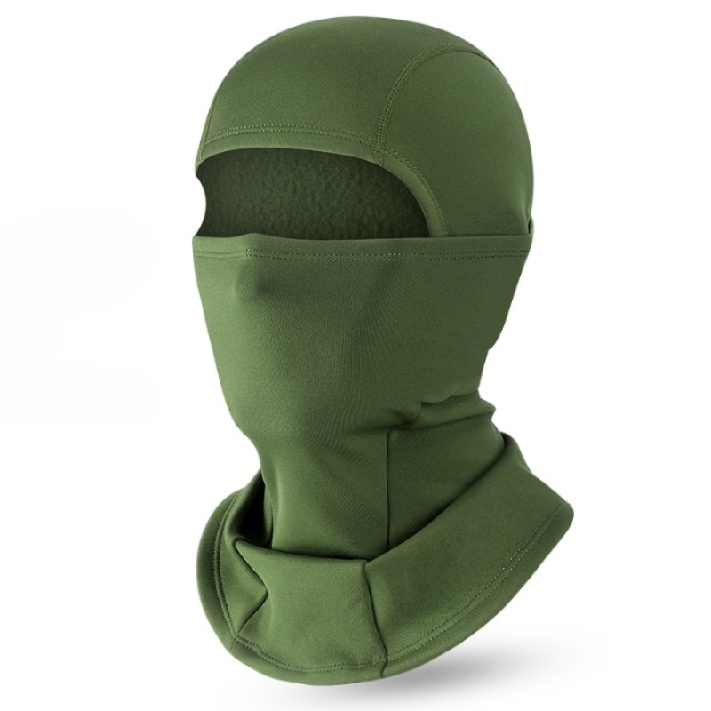 Winddichte fleece bivakmuts, essentieel voor skiën, snowboarden en fietsen in ijzige omstandigheden.