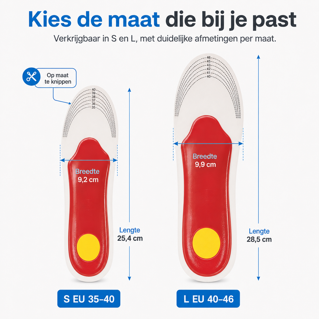 Therapeutische steunzolen die voetpijn verlichten en de voetboog ondersteunen, voor langdurig comfort.