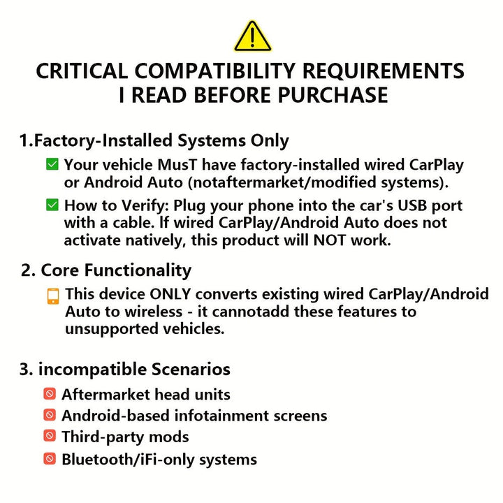 Moderne auto upgrade gadget: draadloze adapter voor Carplay & Android Auto multimedia.