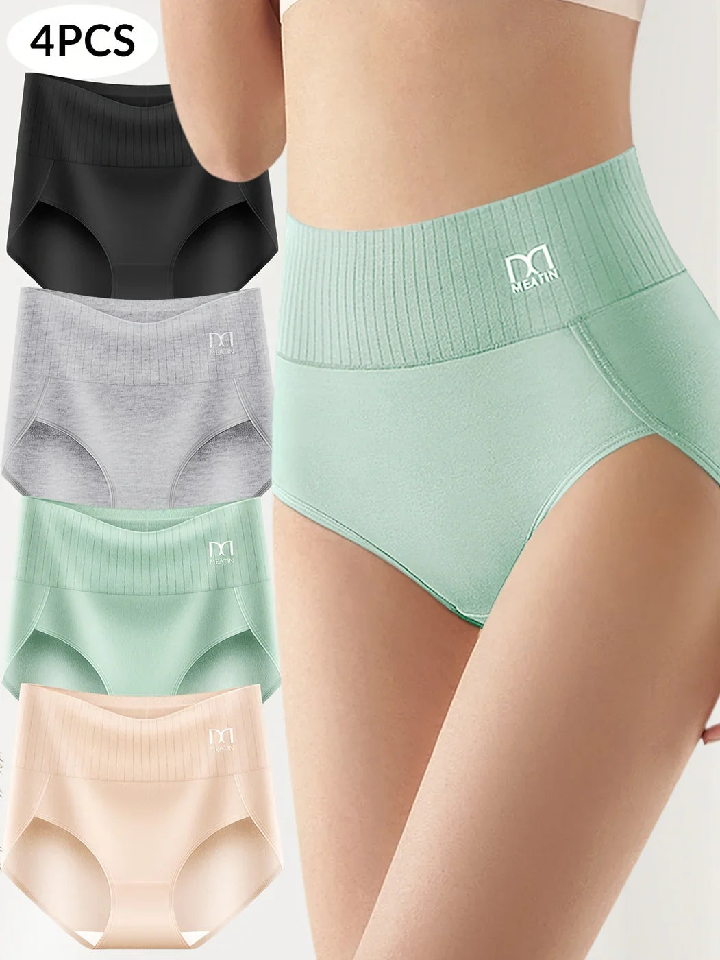 Naadloze high-waisted onderbroek voor dames, ademend en zacht, perfect voor plusmaten.