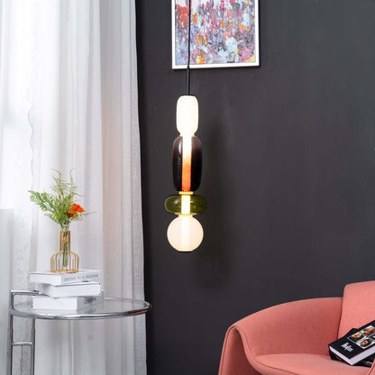 Moderne Hanglamp met Gekleurd Glas